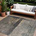 8 X 10 Coffee Black And Beige Abstract Washable Indoor Outdoor Area Rug