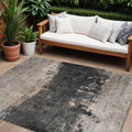 8 X 10 Taupe And Charcoal Abstract Washable Indoor Outdoor Area Rug