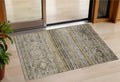 3 X 5 Brown Tan And Black Floral Washable Indoor Outdoor Area Rug