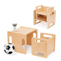 OOOK Montessori Weaning Table and Chair Set,Kids Activity Table and Chair Set with Fence for Read, Play Toys, Snack Time,Step St