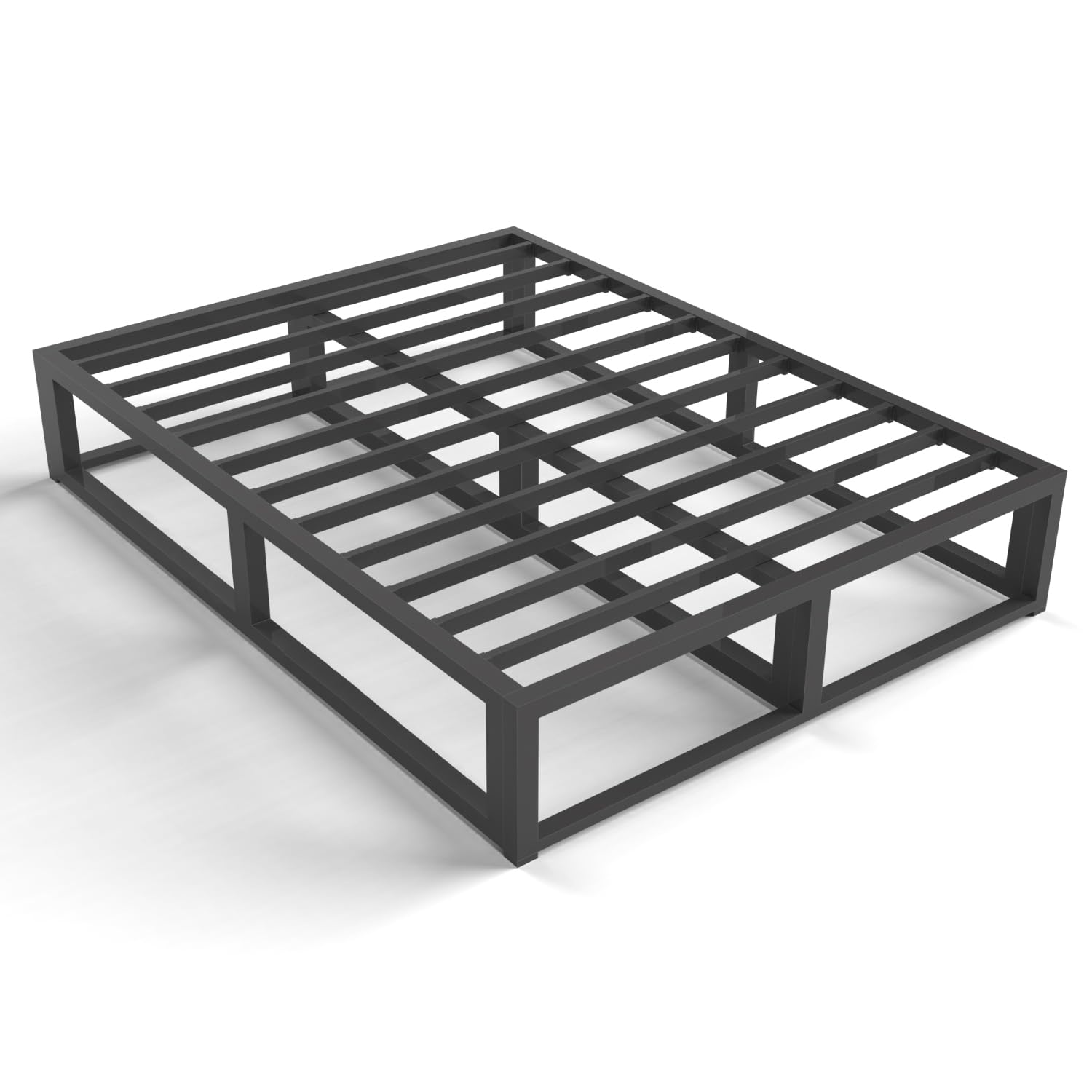 Bilily 10 Inch Queen Bed Frame with Steel Slat Support, Low Profile Queen Metal Platform Bed Frame Support Mattress Foundation, 