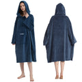 Hiturbo Plush Changing Robe, Fluffy Wearable Blanket, Soft Oversize Hooded Towel Surf Poncho with Pocket for Aquatics & Home (Na
