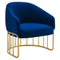 Modway Legacy Performance Velvet Armchair with Navy Finish EEI-5025-NAV