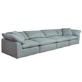 Sunset Trading Contemporary Puff Collection 4 Piece 176 Wide Slipcovered Modular Sofa | Stain-Proof Water-Resistant Washable Per