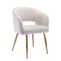 KCC Modern Velvet Desk Chair Accent Armchair Upholstered Tufted Chairs Dining Chairs, Tufted Vanity Chair Side Chairs with Gold 