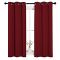 NICETOWN Christmas Burgundy Bedroom Curtains Blackout Draperies, Decorations Thermal Insulated Solid Grommet Top Blackout Drapes