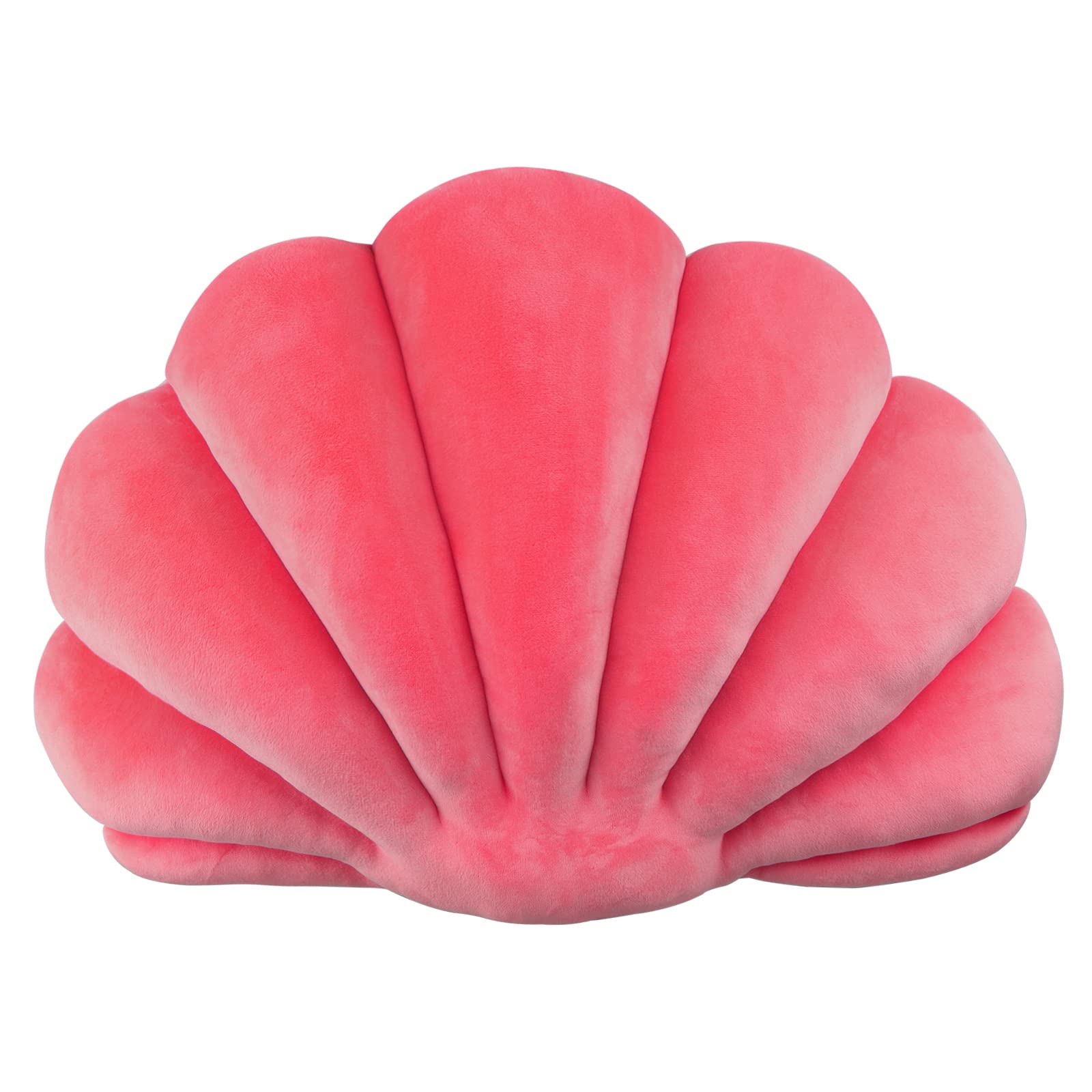 Yi-gog Seashell Pillow Sea Shaped Decorative Princess Throw Pillow 3D Velvet Soft Ocean Cute Throw Pillows for Bed Couch Chair S