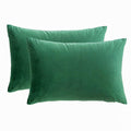 RainRoad Velvet Decorative Throw Pillow covers cushion cover Pillow case for Sofa couch Bed chair Soft Square Dark green Throw P