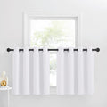 NICETOWN Pure White Small Window Tiers Curtain Panels, 30 inch Long Grommet Home Fashion Curtain Valances for Bathroom/Basement 