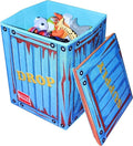 Skywin- Fabric Lootbox with Lid Big - 18   x14   x14    Stackable and Foldable Bin for Gamers, Durable Storage, Fun Bright Color