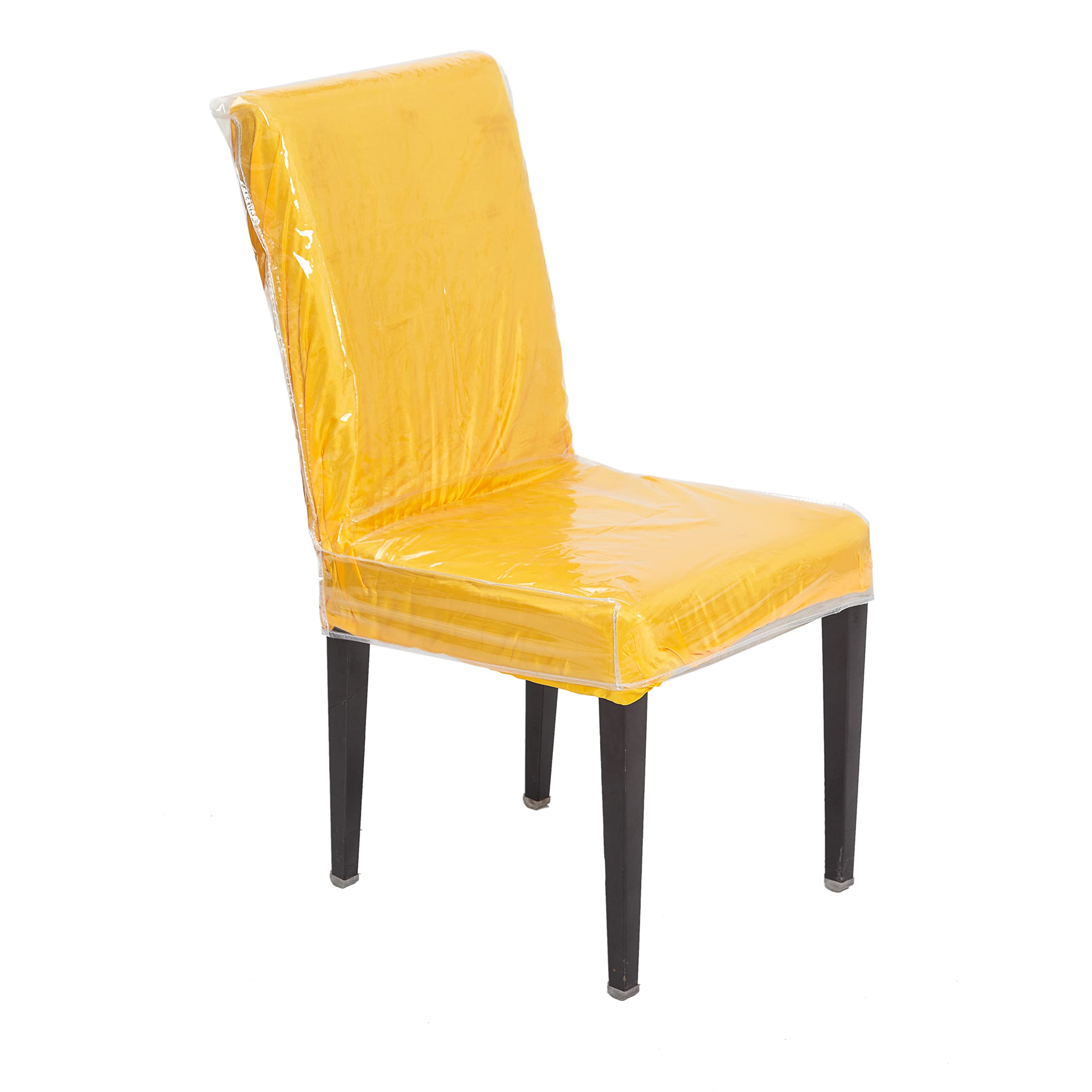 Jassoka 21x20 Inch Plastic Dining Chair Cover, Protector Seat Chair Free from Cat and Dog Scratches, Stains, Easy Clean Clear Vi