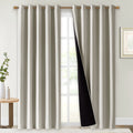 NICETOWN 100% Blackout Window Curtain Panels, Cold and Full Light Blocking Drapes with Black Liner for Nursery, 84 Drop Thermal 