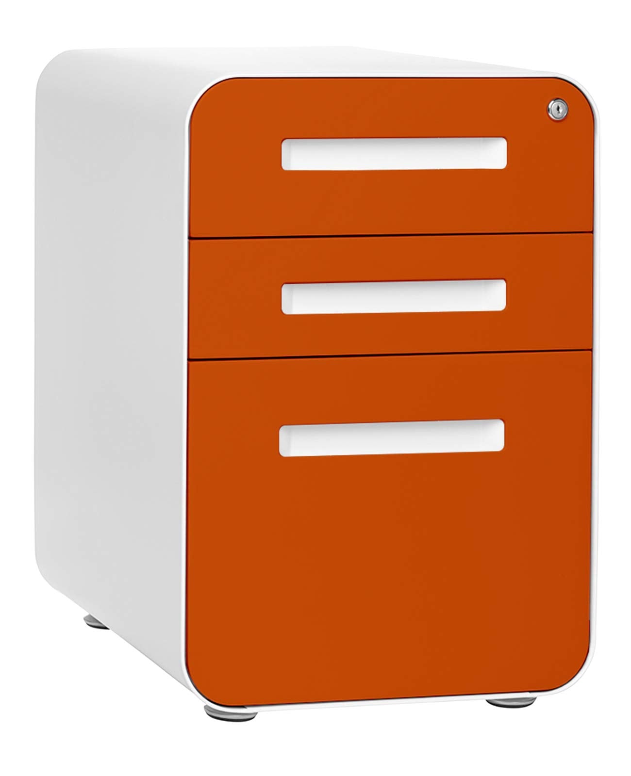 Laura Davidson Furniture Stockpile 3 Drawer File Cabinet with Lock - Under Office Desk Metal Filing Cabinet, Legal/Letter File F