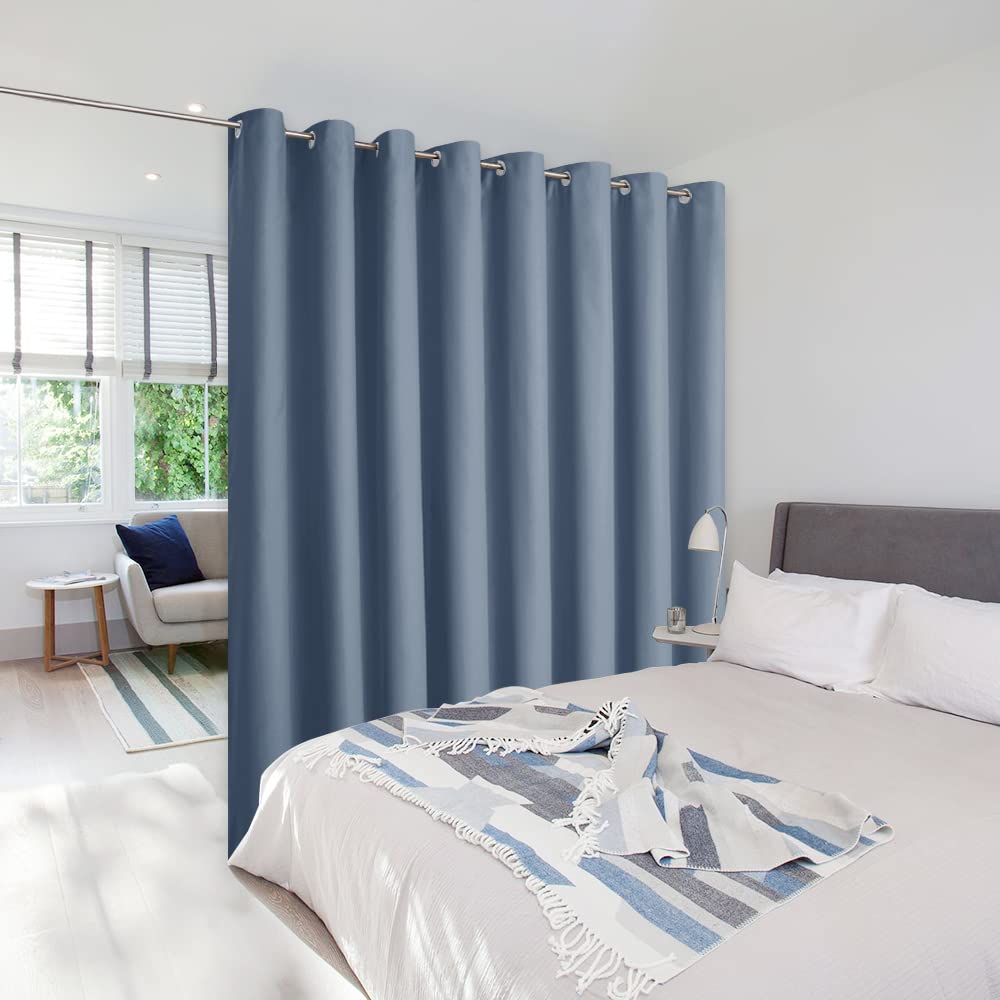 NICETOWN Closet Door Curtain, Room Separator Heavy Curtains Screens Partitions, Utter Blackout Extra Large Grommet Top Folding R