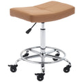 CoVibrant Heavy Duty Adjustable Rolling Stool with Wide Seat, Lockable Rubber Wheels & Footrest - Swivel Stool Chair for Kitchen