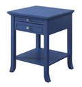 Convenience Concepts American Heritage Logan 1 Drawer End Table with Pull-Out Shelf, Cobalt Blue