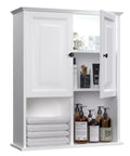 HAIOOU Bathroom Wall Cabinet with Motion Sensor LED Light, Wooden Medicine Cabinet Wall Mounted Cupboard, Over Toilet Storage Ca