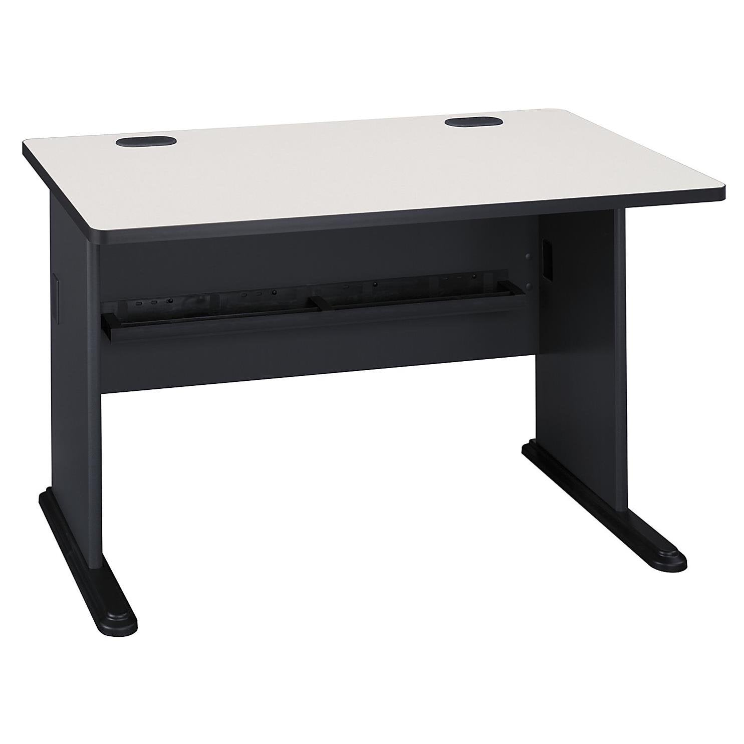 Bush Business Furniture Series A 48W Computer Desk in White Spectrum and Slate, Small Office Table for Home or Professional Work