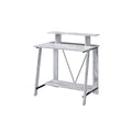 Benjara Writing Desk with V Shaped Frame, White and Black