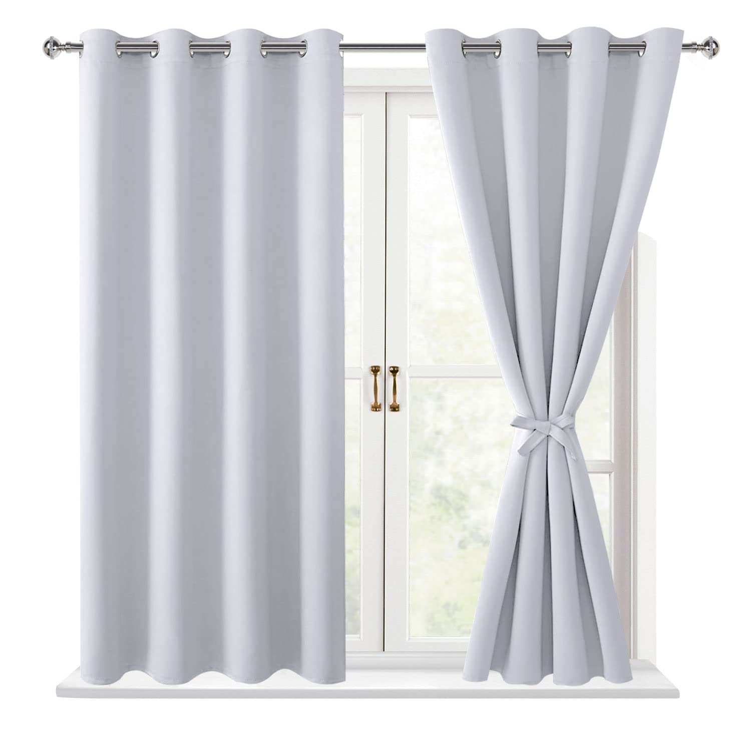 Hiasan Blackout Curtains for Bedroom, 52 x 54 Inches Long - Thermal Insulated & Energy Saving Window Curtains for Living Room, 2