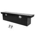confote 60 Inch Heavy Duty Aluminum Stripes Plated Tool Box Pick Up Truck Bed RV Toolbox Waterproof Storage Organizer with Lock 
