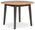 Signature Design by Ashley Gesthaven Contemporary Dining Drop Leaf Table with 4 Legs, Light Brown & Dark Brown