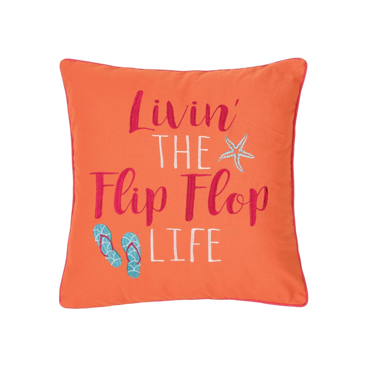 C&F Home Flip Flop Life Pillow Beach Summer Sandals Embroidered Throw Pillow Decor Decoration Throw Pillow For Couch Chair Livin