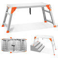 SHANTRA Multifunctional & Adjustable Work Platform with 330 lbs Capacity, 25 to 35 inches Step Ladder, Aluminum Folding Scaffold