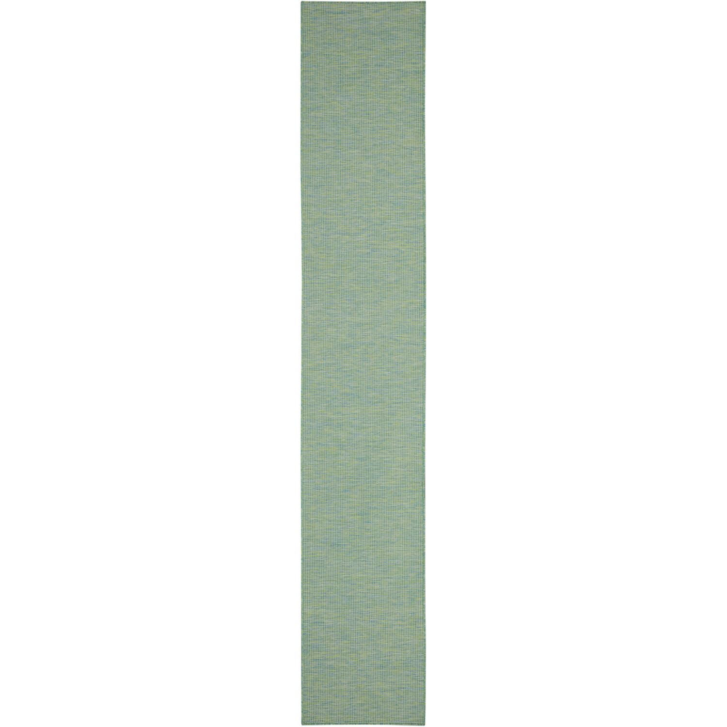 Nourison Positano Indoor/Outdoor Blue/Green 22 x 12 Area Rug, Easy Cleaning, Non Shedding, Bed Room, Living Room, Dining Room,