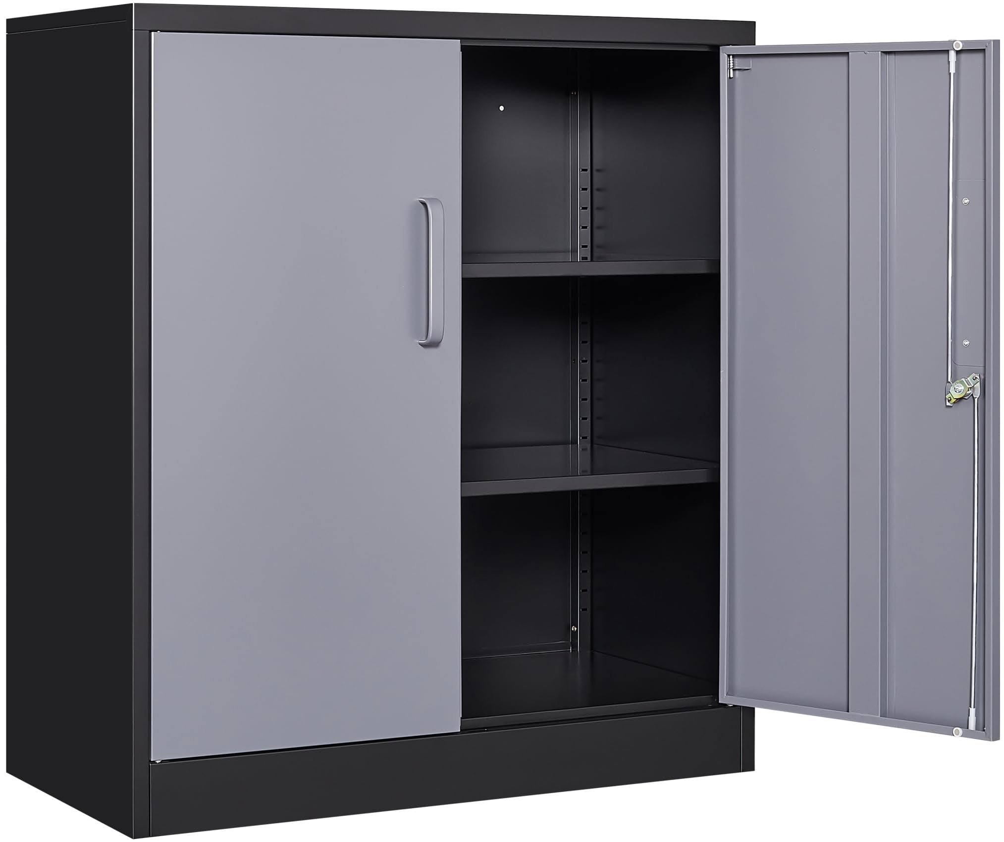 SISESOL Metal Storage Cabinets with Doors and Shelves,71  Metal Garage Storage Cabinet with Lock,Gray Steel Cabinet with Locking