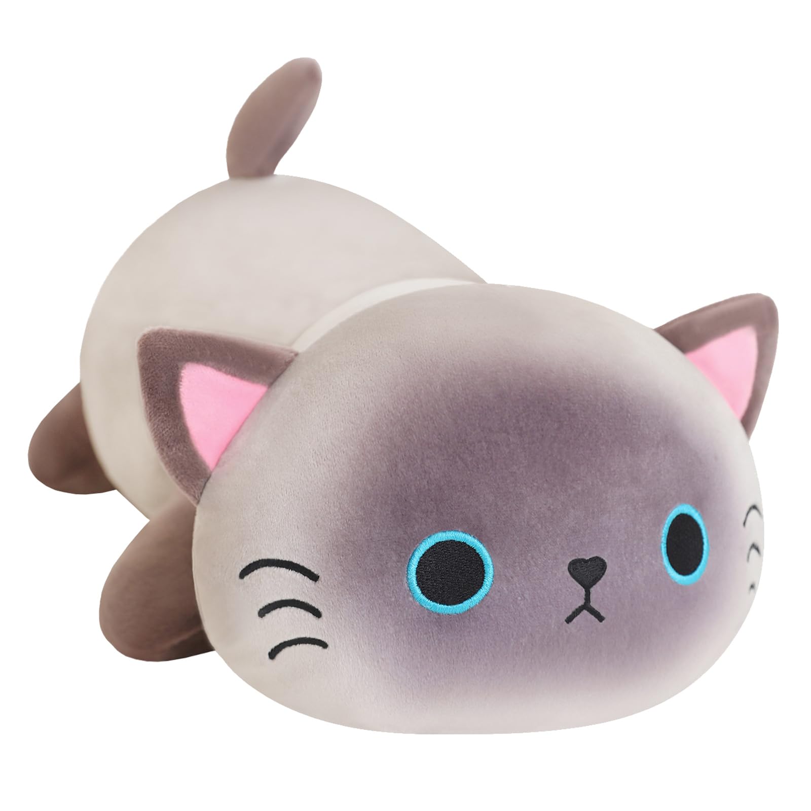 SQEQE Weighted Siamese Cat Plush, Weighted Siamese Cat Stuffed Animal, Cute Plushies Soft Pillow Toy Gift for Kids Adults 23.6 I