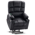 MCombo Large Lay Flat Dual Motor Power Lift Recliner Chair Sofa with Massage and Heat for Elderly People, Infinite Position, Fau