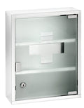 WENKO Medicine Cabinets with Lock, Wall Mounted Over The Toilet Storage Shelves, First Aid Bathroom Wall Cabinet with Safety Gla