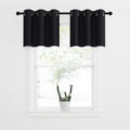 NICETOWN Black Small Window Valances Curtains - Thermal Insulated Home Decor Blackout Grommet Tier Curtains Drapes for Basement 