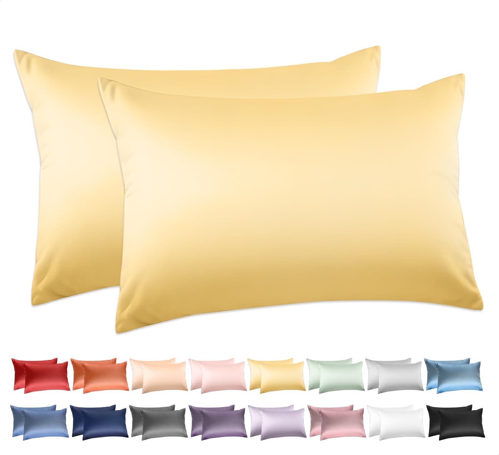 100% Cotton King Pillowcases Set of 2, Deep Dream 600 Thread Count Pillow Cases, 20x36 Inches, Super Soft and Breathable Envelop