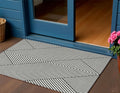 3 X 5 White And Black Geometric Washable Indoor Outdoor Area Rug