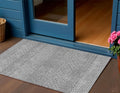 3 X 5 Gray And Silver Chevron Washable Indoor Outdoor Area Rug