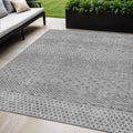 5 X 8 Gray And Silver Chevron Washable Indoor Outdoor Area Rug