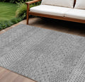 8 X 10 Gray And Silver Chevron Washable Indoor Outdoor Area Rug