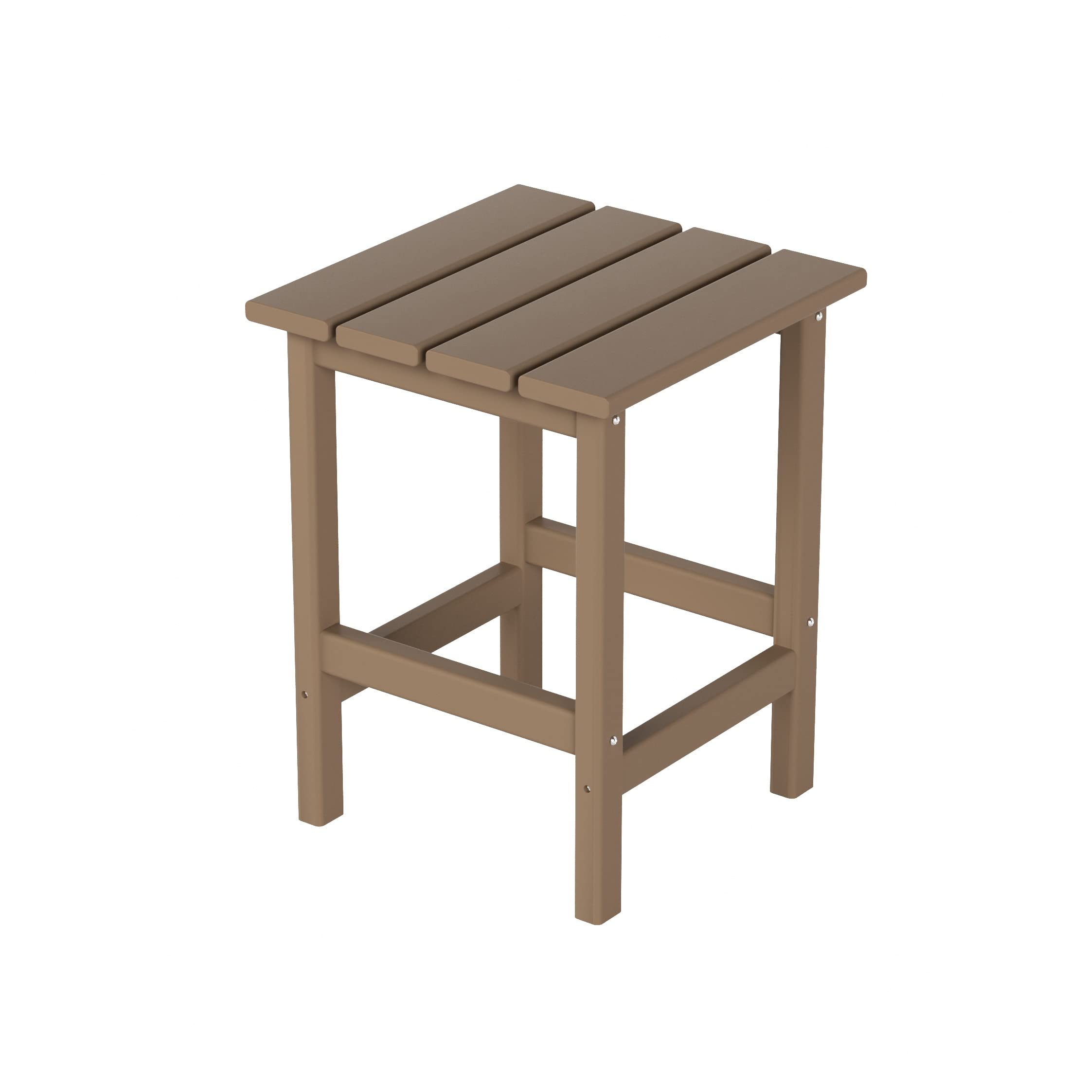 Costaelm Round Outdoor Side Tables, Adirondack Patio Tables for Outside, HDPE Patio End Table Weather Resistant, Balcony Table f