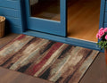 3 X 5 Brown Beige And Burgundy Abstract Washable Indoor Outdoor Area Rug