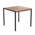 Flash Furniture Lark Outdoor Steel Dining Table - Faux Teak Poly Slatted Top - Commercial Grade Dining Table with Black Frame - 