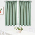 NANAN Kitchen Curtains 45 inch Long Casual Weave Small Window Curtain Kitchen Bathroom Basement Bedroom Drapes - 30 x 45, Sage, 