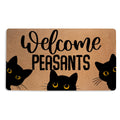 Funny Cat Door Mat 18x30 Inch, Faux Coco Coir Doormat with Non-Slip PVC Backing, Cute Cats Printed Welcome Mat for Outdoor Indoo