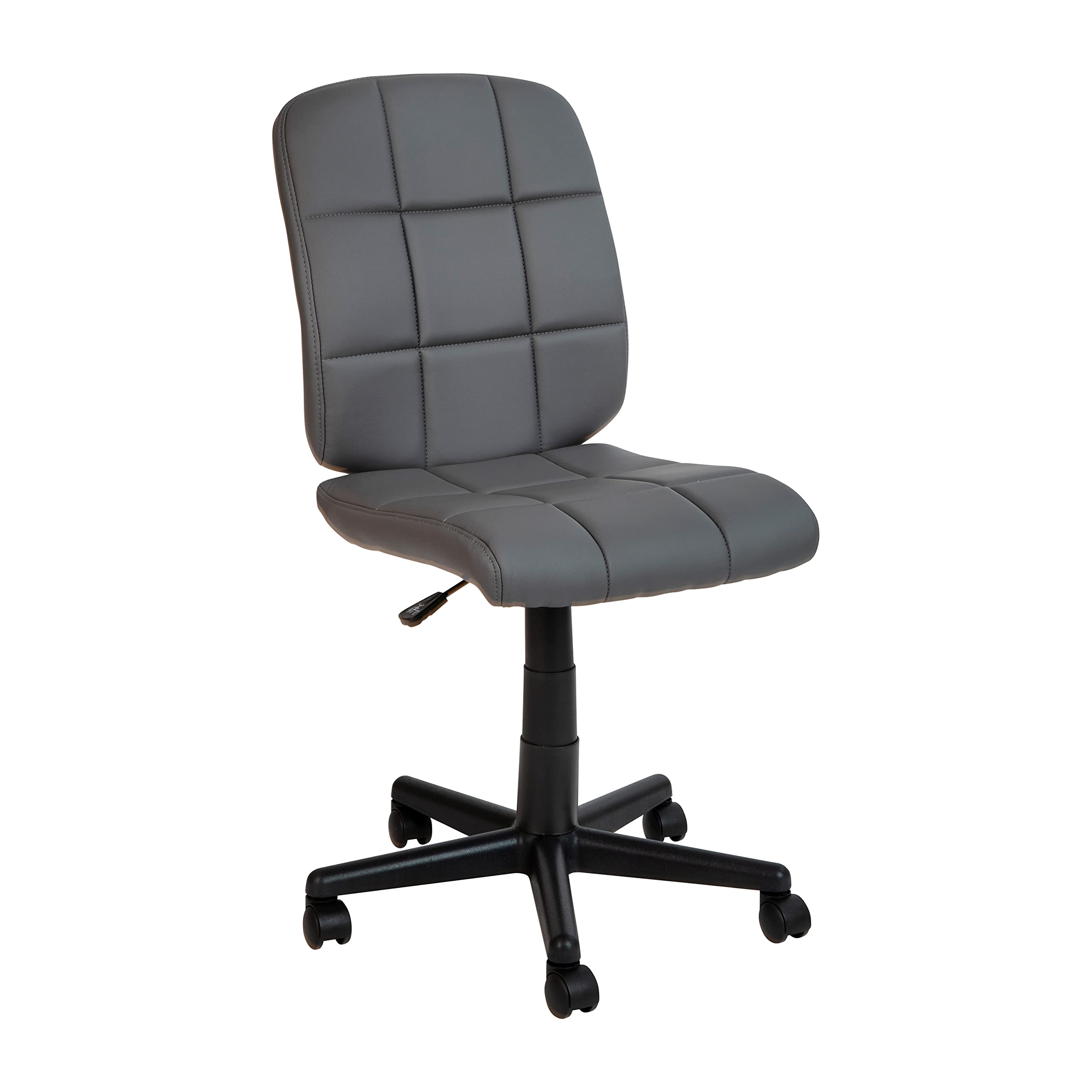 Flash Furniture Clayton Mid Back Swivel Task Chair - Gray Vinyl Upholstery - Tufted Back and 360 Swivel