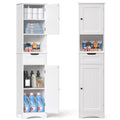 Gizoon 67  H Tall Bathroom Cabinet, Storage Cabinet with 2 Doors & Drawer, Narrow Linen Tower Freestanding Adjustable Shelves fo