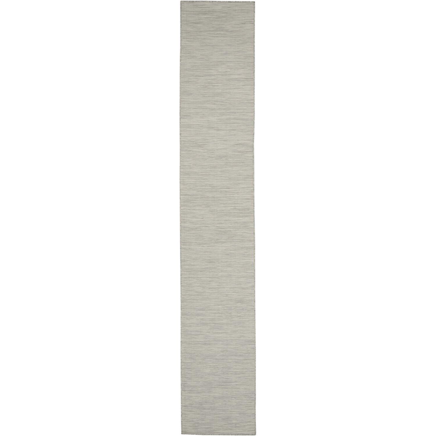 Nourison Positano Indoor/Outdoor Light Grey 22 x 12 Area Rug, Easy Cleaning, Non Shedding, Bed Room, Living Room, Dining Room,