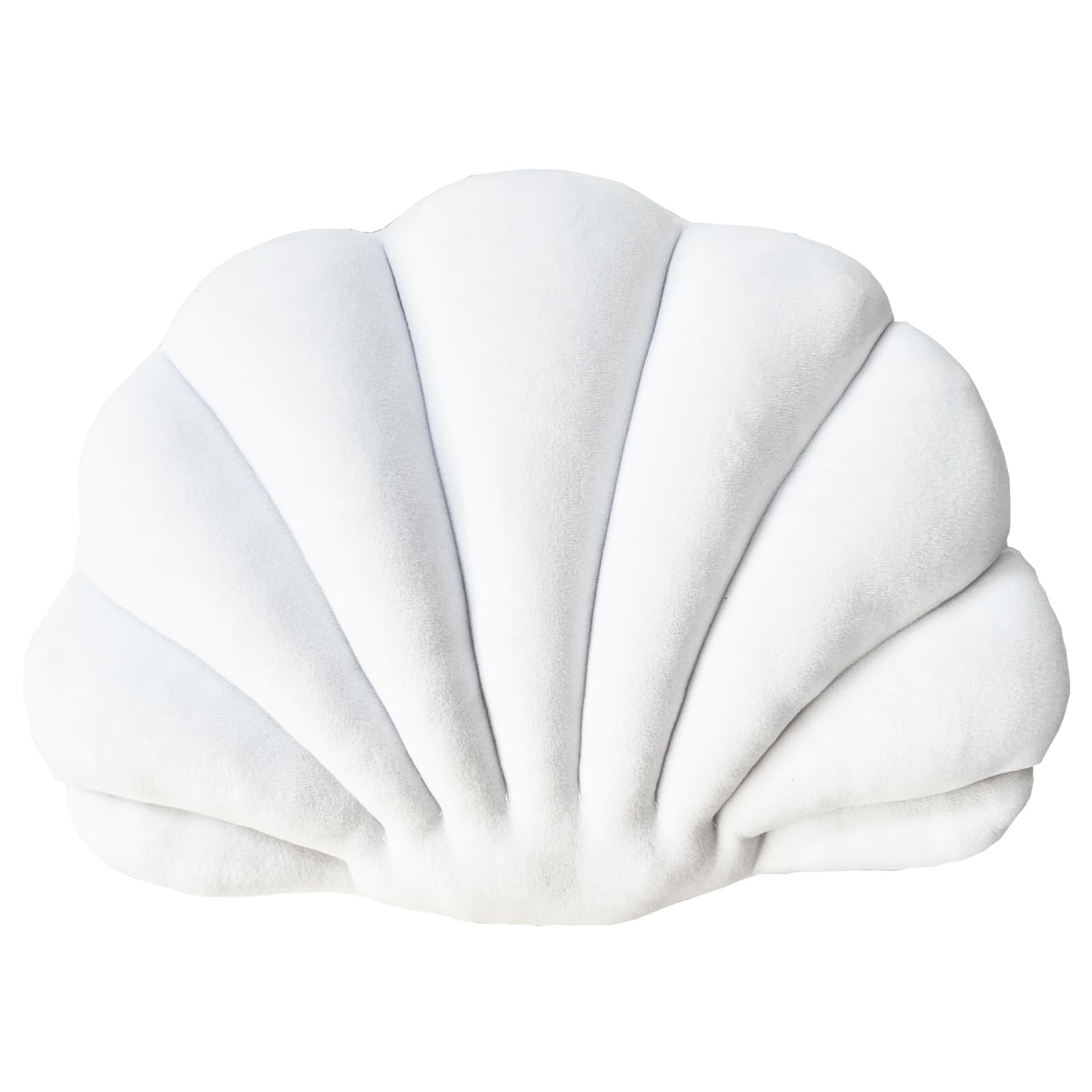 YRXRUS Shell Pillow, White Seashell Pillow, Patio Shell Shaped Pillow, Accent Ocean Series, Ultra Soft Velvet Cushion for Bed Li