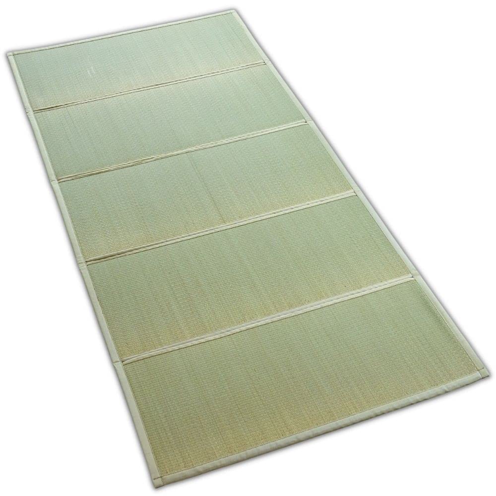 BJDesign Japanese Tatami Mat (Igusa Mattress), Foldable, Rush Grass, Floor Sleeping Japanese Futon Mattress Meditation Yoga Zen 