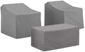 Crosley Furniture Patio Furniture Covers, Waterproof 3-Piece Cover Set for Outdoor Chairs and Coffee Table, Gray